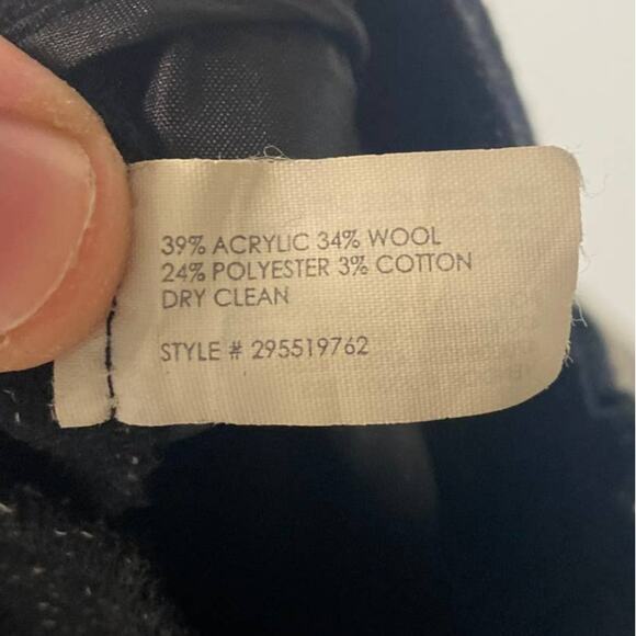 Club Monaco Pants Womens Size 2 Black Betia Textured Cuffed Hem Trouser Wool - Picture 5 of 11